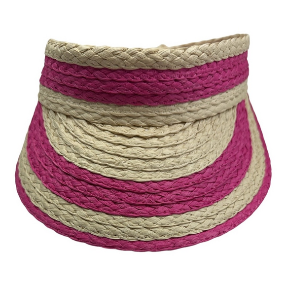 Pink Straw Sun Hat OS - Picture 2 of 6